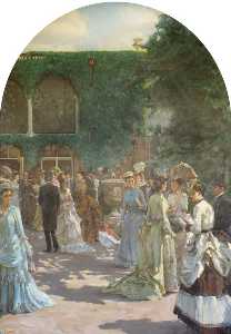 Garden Party in the Grounds of Holland Park, 1870s (panel 9 of 11)