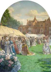 Garden Party in the Grounds of Holland Park, 1870s (panel 3 of 11)