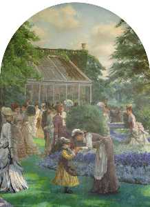 Garden Party in the Grounds of Holland Park, 1870s (panel 10 of 11)