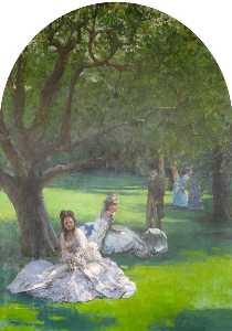 Garden Party in the Grounds of Holland Park, 1870s (panel 5 of 11)