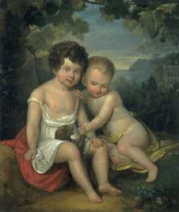 Portrait de Rosa et d'Auguste Bonheur enfants