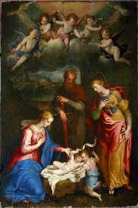 Madonna mit heiligen Paulus , Barbara und john der täufer