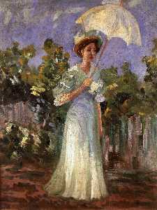 Lady with a White Parasol