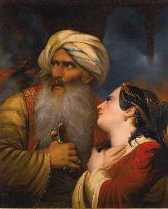 Ali Pasha (1740 1822) with his favourite mistress Kira Vassiliki