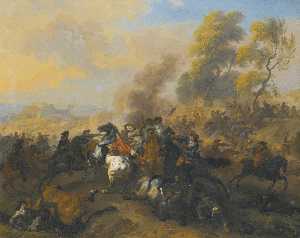 A cavalry battle