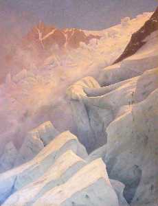 Gletscherspalten au-dessus die große maultiere - Himmelfahrt du Mont-Blanc