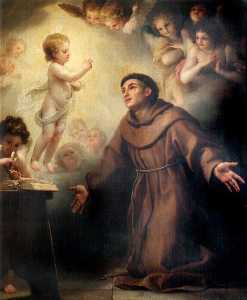 il bambino Cristo Apparendo a s. Anthony di Padova