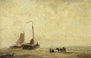 Dutch Seascape with Fishing Boats