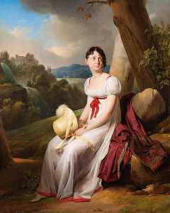 Portrait of Madame Saint Ange Chevrier in a Landscape