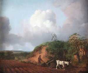 Peasant Ploughing with Two Horses