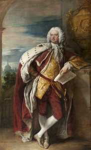 Giacobbe Bouverie ( 1694–1761 ) , primo viscount folkestone e first Presidente di la società delle arti ( dopo thomas Hudson )