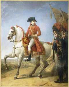 Portrait équestre de Bonaparte, 1er Consul à Marengo Bonaparte distribuant des sabres d'honneur aux grenadiers de la garde consulaire après la bataille de Marengo