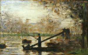 Fisherman in a Moored Boat
