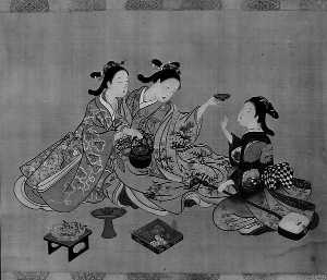 Three Girls Having Tea