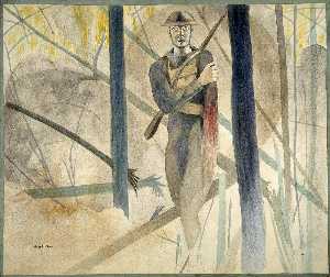 Runner Through the Barrage, Bois de Belleau, Chateau Thierry Sector His Arm Shot Away, His Mind Gone