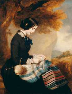 Mary Isabella Grant Knitting a Shawl
