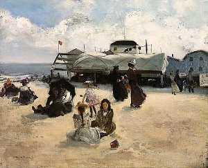 Beach Scene, (painting)