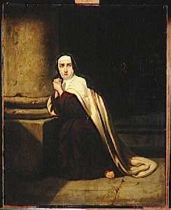 Sainte Thérèse Religieuse à genoux près d'un pilier (ancien titre)
