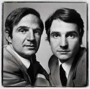 François Truffaut and Jean Pierre Leaud, film director and actor, Paris