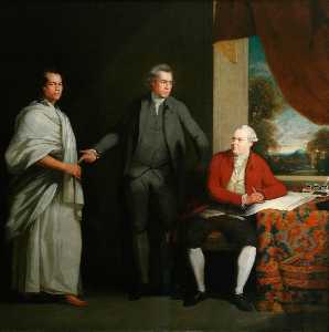 Omai ( c . 1753–c . 1776 1777 ) , sir joseph Banken ( 1743–1820 ) , und dr. daniel solander ( 1736–1782 )