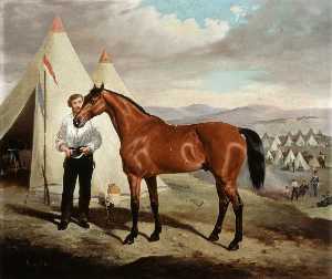 'Sir Briggs' , Cavallo di signore Tredegar , 17th Lancieri , ( cavalcato a balaclava , 1854 , a camp in crimea ) , 1854