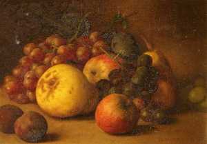 Still Life with a Pear, Apples, Grapes and Plums
