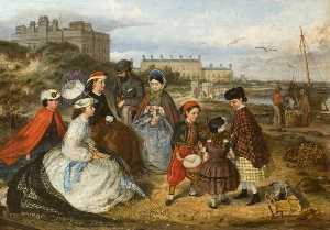 Queen Victoria and Her Family on Brighton Sands
