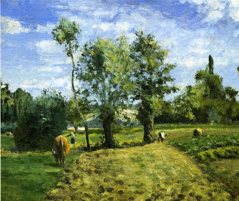 春天 上午, 蓬图瓦兹, 布面油画 通过 camille pissarro (1830