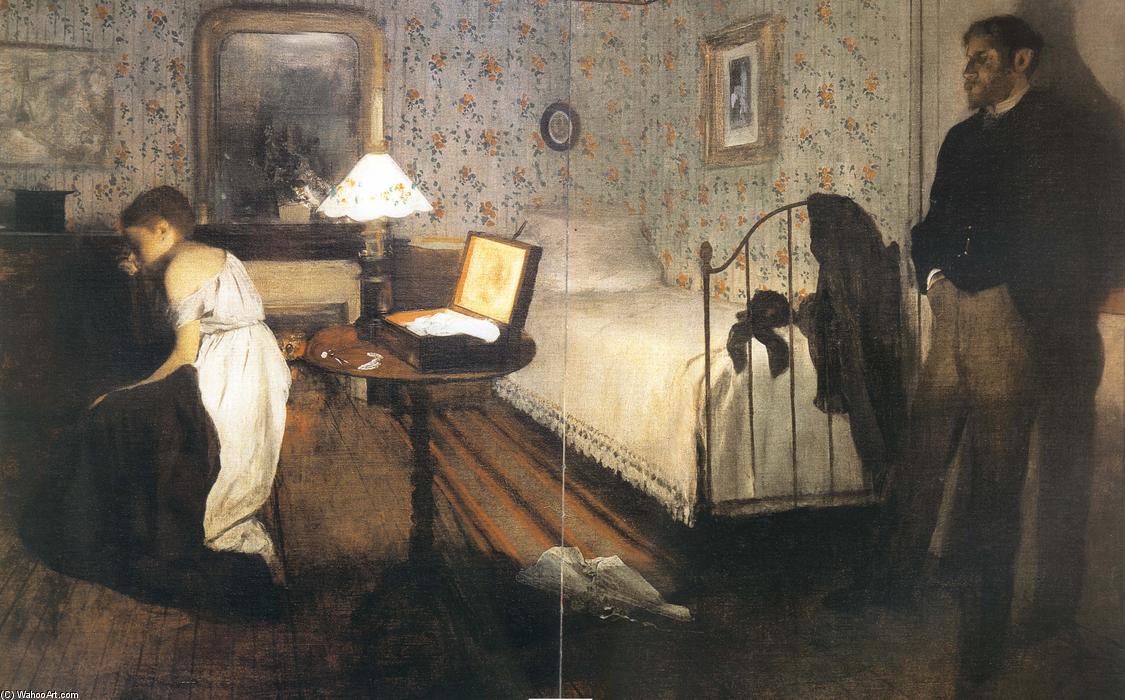室内装饰(强奸), 浮雕式灰色装饰画 通过 edgar degas (1834-1917