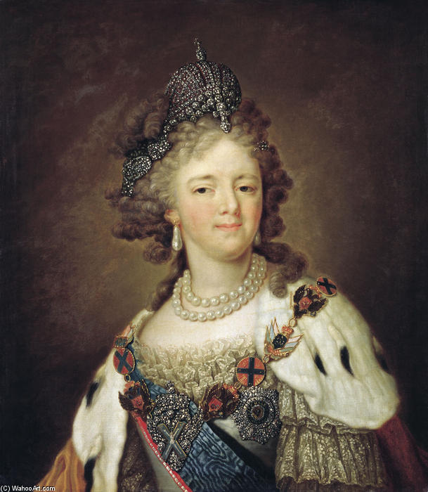 肖像女皇玛丽亚·费奥多罗夫娜的, 油画 通过 vladimir lukich